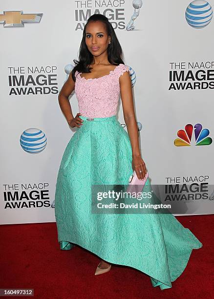 Actress Kerry Washington attends the 44th NAACP Image Awards at the Shrine Auditorium on February 1, 2013 in Los Angeles, California.