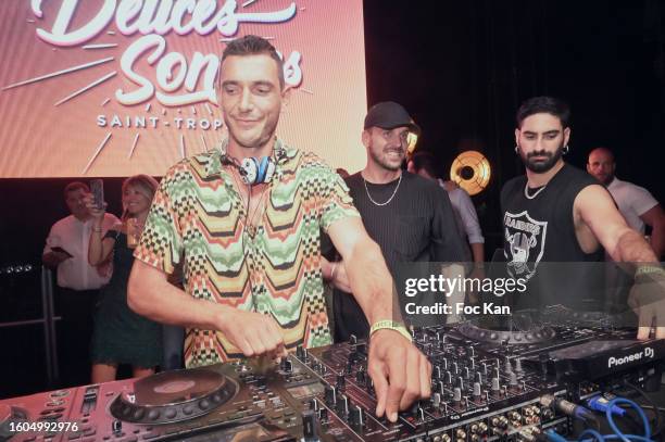 Remy Baldo and DJ Feder perform during Delices Sonores DJ Sets At Citadelle of Saint Tropez on august 9, 2023 in Saint Tropez, France.