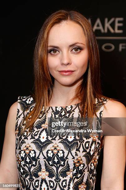 Christina Ricci debuts her MAKE UP FOR EVER Remix Make Up Bag at The MAKE UP FOR EVER Make Up Bag Remix Tour stop at The Grove on February 1, 2013 in...