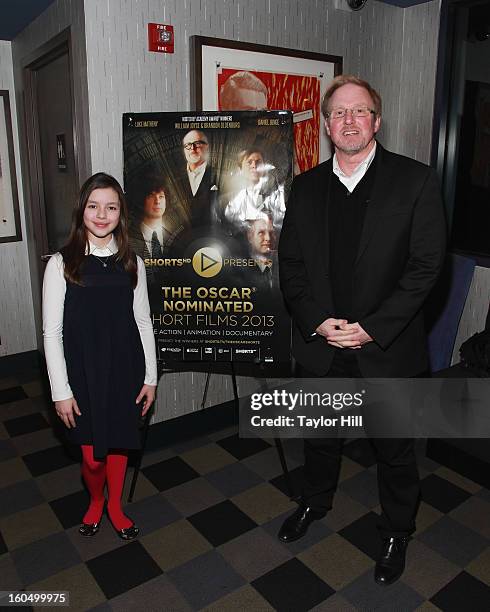 Actress Fatima Ptacek and Chief Executive of Shorts International Carter Pilcher attend the NYC Theatrical Opening of Oscar Nominated Short Films at...