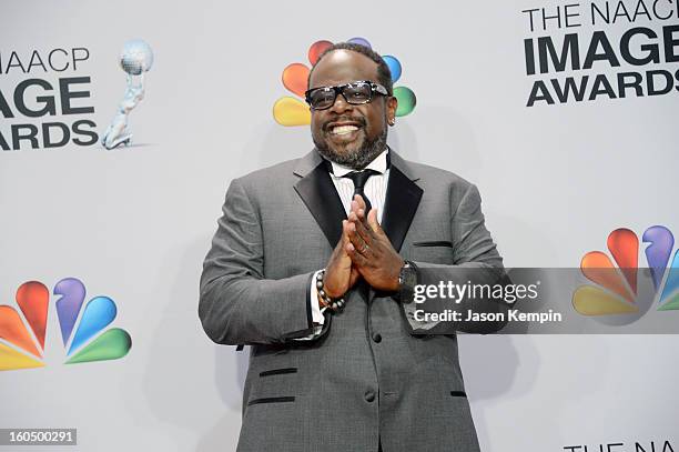 Comedian Cedric the Entertainer poses in the press room during the 44th NAACP Image Awards at The Shrine Auditorium on February 1, 2013 in Los...