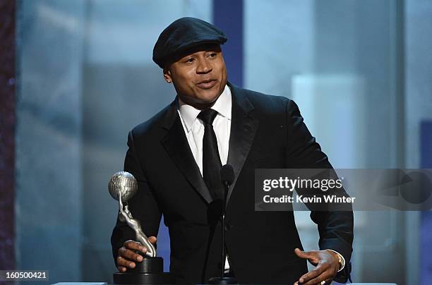 Actor LL Cool J accepts Outstanding Actor in a Drama Series for "NCIS: Los Angeles" onstage during the 44th NAACP Image Awards at The Shrine...