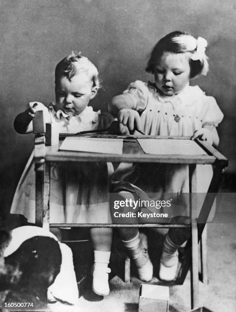 Crown Princess Beatrix of the Netherlands and her sister Princess Irene, Canada, 1941.