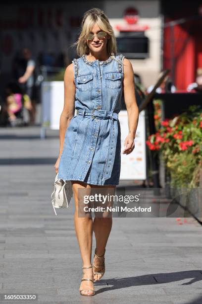 Ashley Roberts leaving Heart Breakfast Radio Studios on August 10, 2023 in London, England.