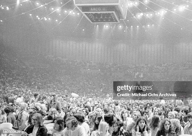 Rock fans attending the Grand Funk Railroad concert on November 30, 1972 at the Forum in Inglewood, California.