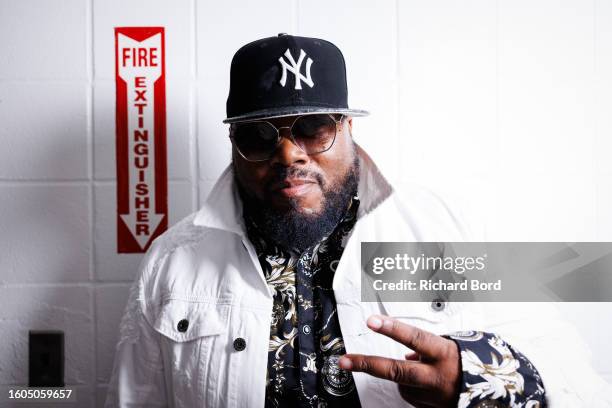 Rahzel poses backstage after the "J.Period Live Mixtape: Gods & Kings Edition" at Damrosch Park, Lincoln Center, on August 09, 2023 in New York City.
