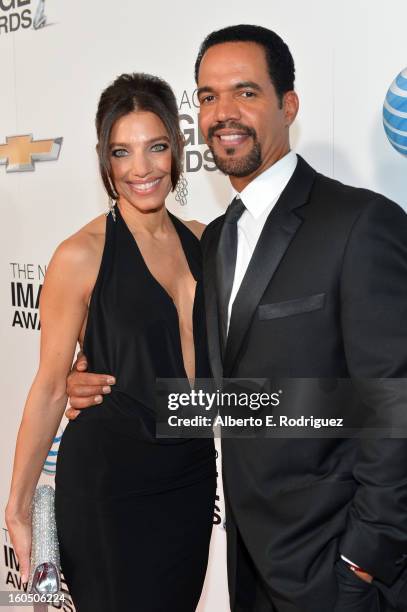 Actor Kristoff St. John and guest attend the 44th NAACP Image Awards at The Shrine Auditorium on February 1, 2013 in Los Angeles, California.