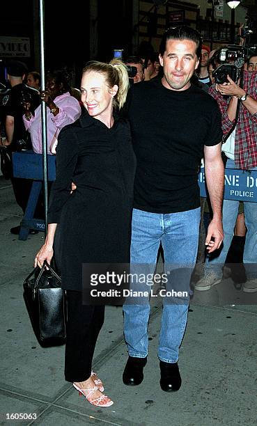 Actor Billy Baldwin and wife Chyna Phillips attend Madonna's Concert July 26, 2001 at Madison Square Garden.