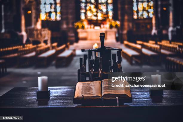 close-up of candle in the church - 2020 vision stock pictures, royalty-free photos & images