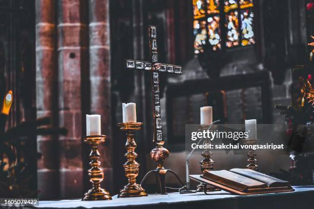 close-up of candle in the church - 2020 vision stock pictures, royalty-free photos & images