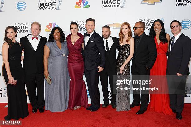 Actors Katie Lowes, Jeff Perry, writer/producer Shonda Rhimes, actors Bellamy Young, Tony Goldwyn, Guillermo Diaz, Darby Stanchfield, Columbus Short,...