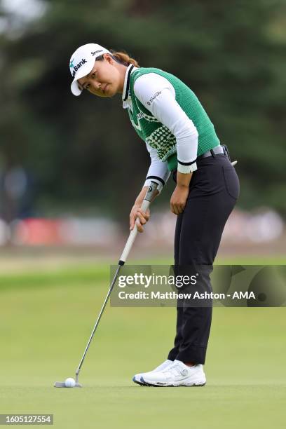 Minjee Lee of Australia on Day Two of the AIG Women's Open at Walton Heath Golf Club on August 11, 2023 in Tadworth, England.