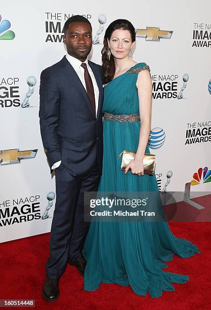 David Oyelowo and guest arrive at the 44th NAACP Image Awards held at The Shrine Auditorium on February 1, 2013 in Los Angeles, California.