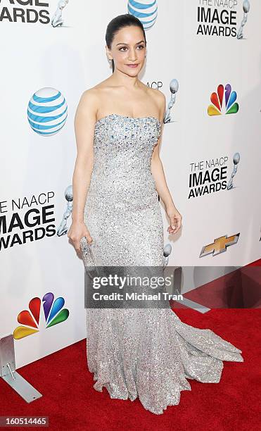 Archie Panjabi arrives at the 44th NAACP Image Awards held at The Shrine Auditorium on February 1, 2013 in Los Angeles, California.