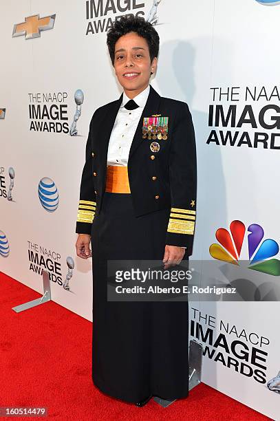 Chairman's Award honoree United States Navy Vice Admiral Michelle Janine Howard attends the 44th NAACP Image Awards at The Shrine Auditorium on...