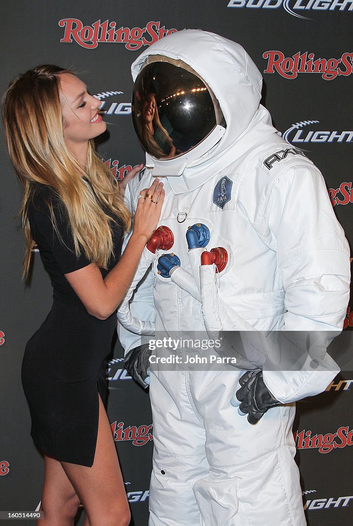 AXE Astronaut And Candice Swanepoel At Super Bowl