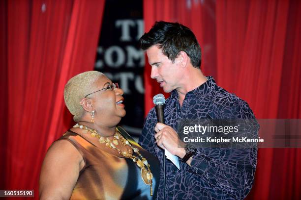 Luenell and Lorenzo Lamas attend Maverick Artists Agencey's Comedy Showcase at The Comedy Store on January 30, 2013 in West Hollywood, California.