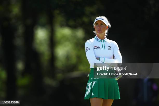 Charley Hull of England looks on during Day One of the AIG Women's Open at Walton Heath Golf Club on August 10, 2023 in Tadworth, England.