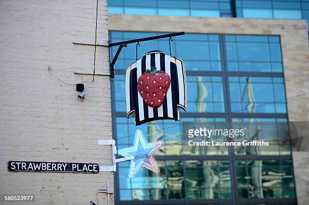 General views of The Strawberry Pub prior to the Barclays Premier League match between Newcastle United and Chelsea at St James' Park on February 2,...