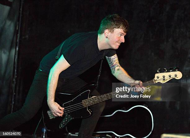 Bassist Cameron Keeter of Affiance performs at The Emerson Theater on February 1, 2013 in Indianapolis, Indiana.