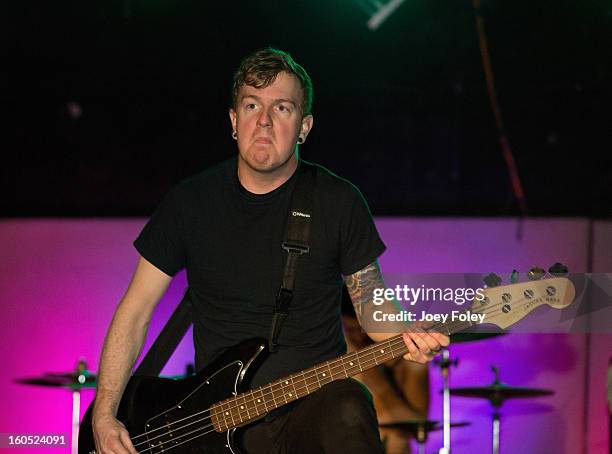 Bassist Cameron Keeter of Affiance performs at The Emerson Theater on February 1, 2013 in Indianapolis, Indiana.