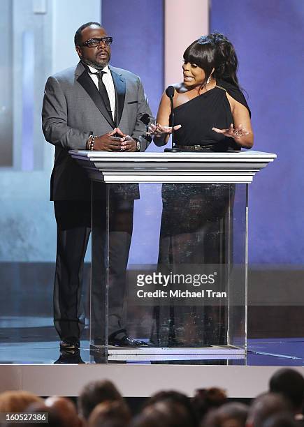 Cedric Antonio Kyles and Niecy Nash speak onstage at the 44th NAACP Image Awards - show held at The Shrine Auditorium on February 1, 2013 in Los...