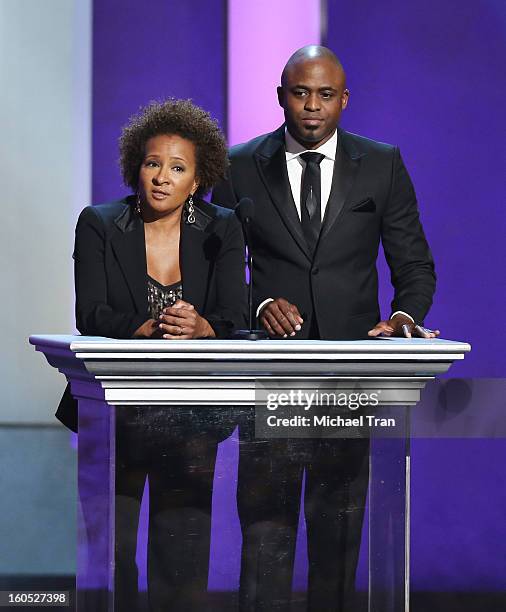 Wanda Sykes and Wayne Brady speak at the 44th NAACP Image Awards - show held at The Shrine Auditorium on February 1, 2013 in Los Angeles, California.