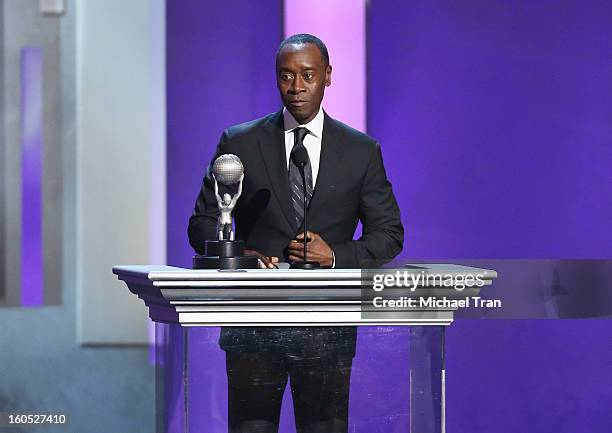 Don Cheadle speaks at the 44th NAACP Image Awards - show held at The Shrine Auditorium on February 1, 2013 in Los Angeles, California.