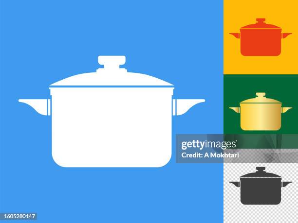 topf- und pfannensymbol. - suppentopf stock-grafiken, -clipart, -cartoons und -symbole