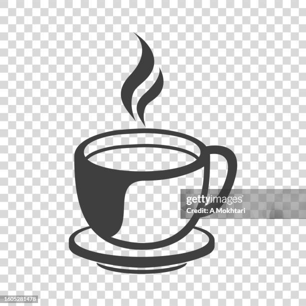 coffee cup icon. - steam transparent background stock illustrations