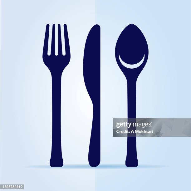utensil icon. - fork spoon logo stock illustrations