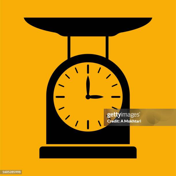 kitchen scale icon. - kitchen rendering stock illustrations