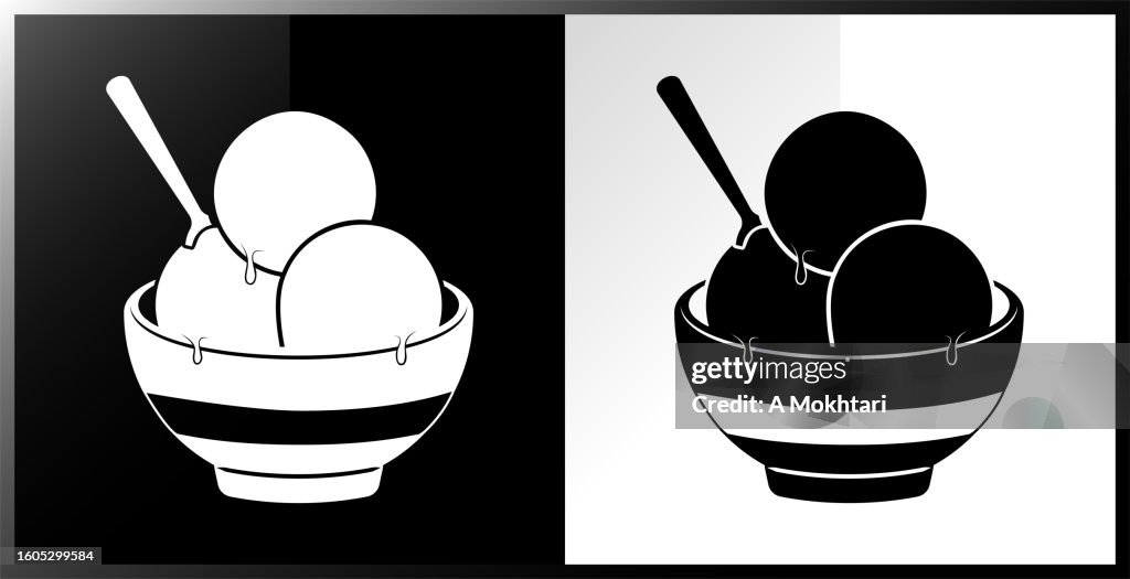 Ice cream bowl icon.