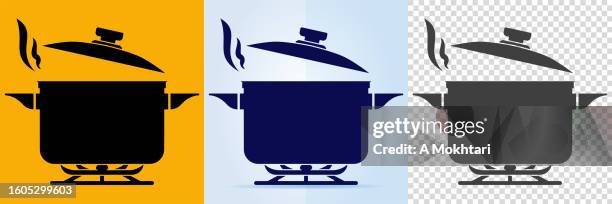 cooking pan and pot icon. - make a image with transparent background stock illustrations