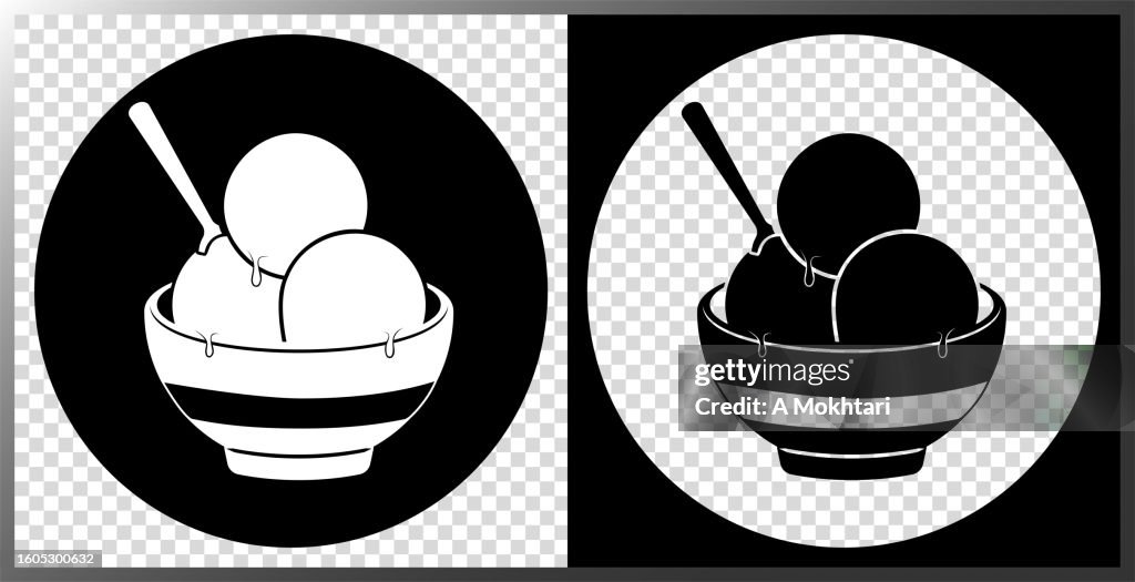 Ice cream bowl icon.