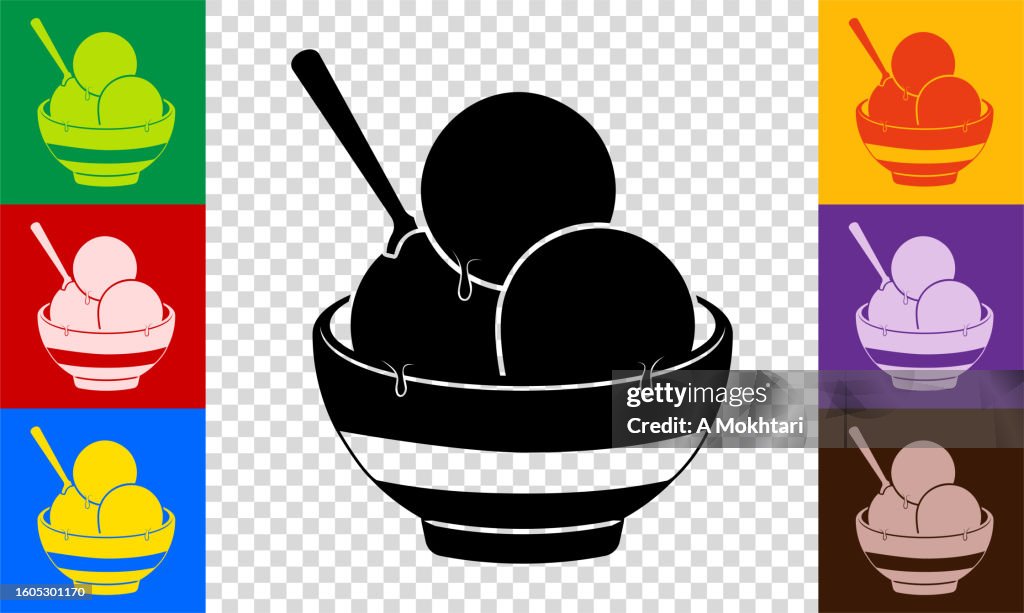 Ice cream bowl icon.