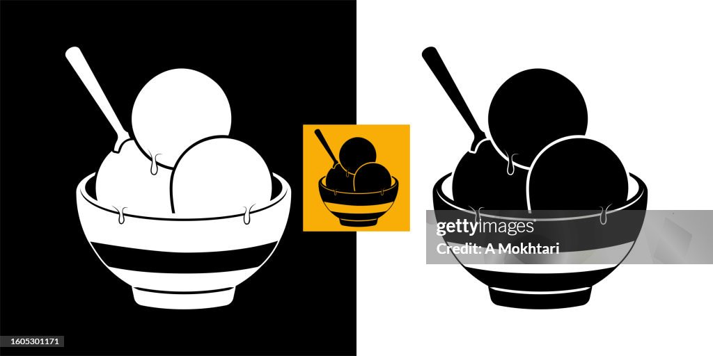 Ice cream bowl icon.