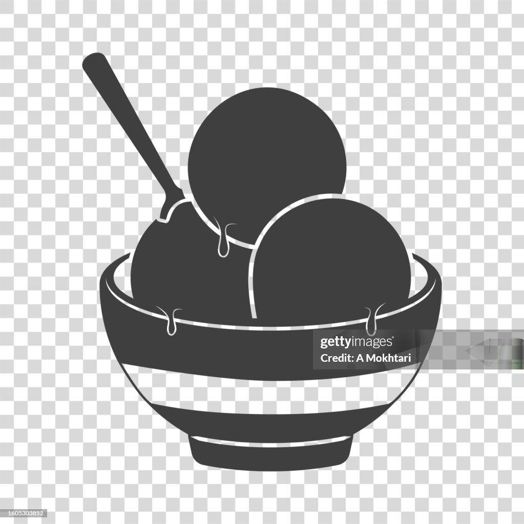 Ice cream bowl icon.