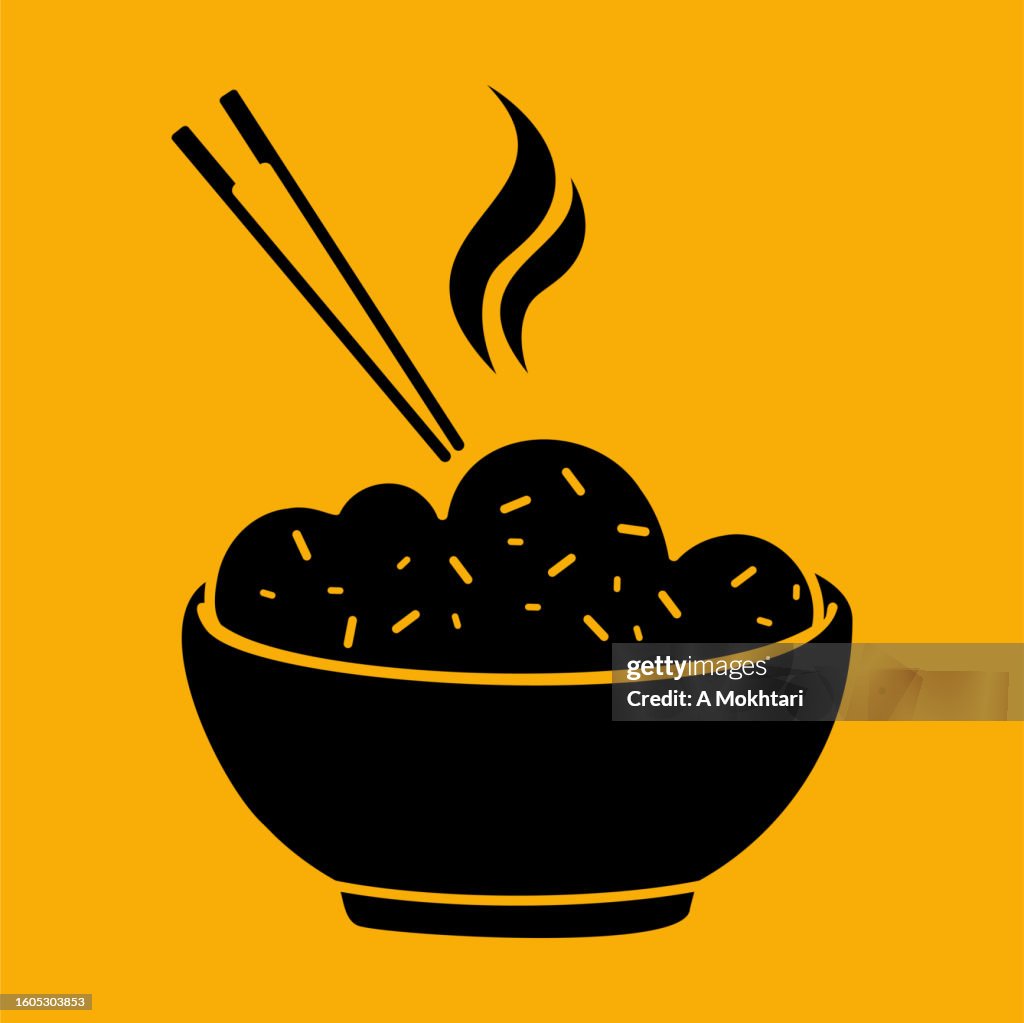 Rice bowl icon.