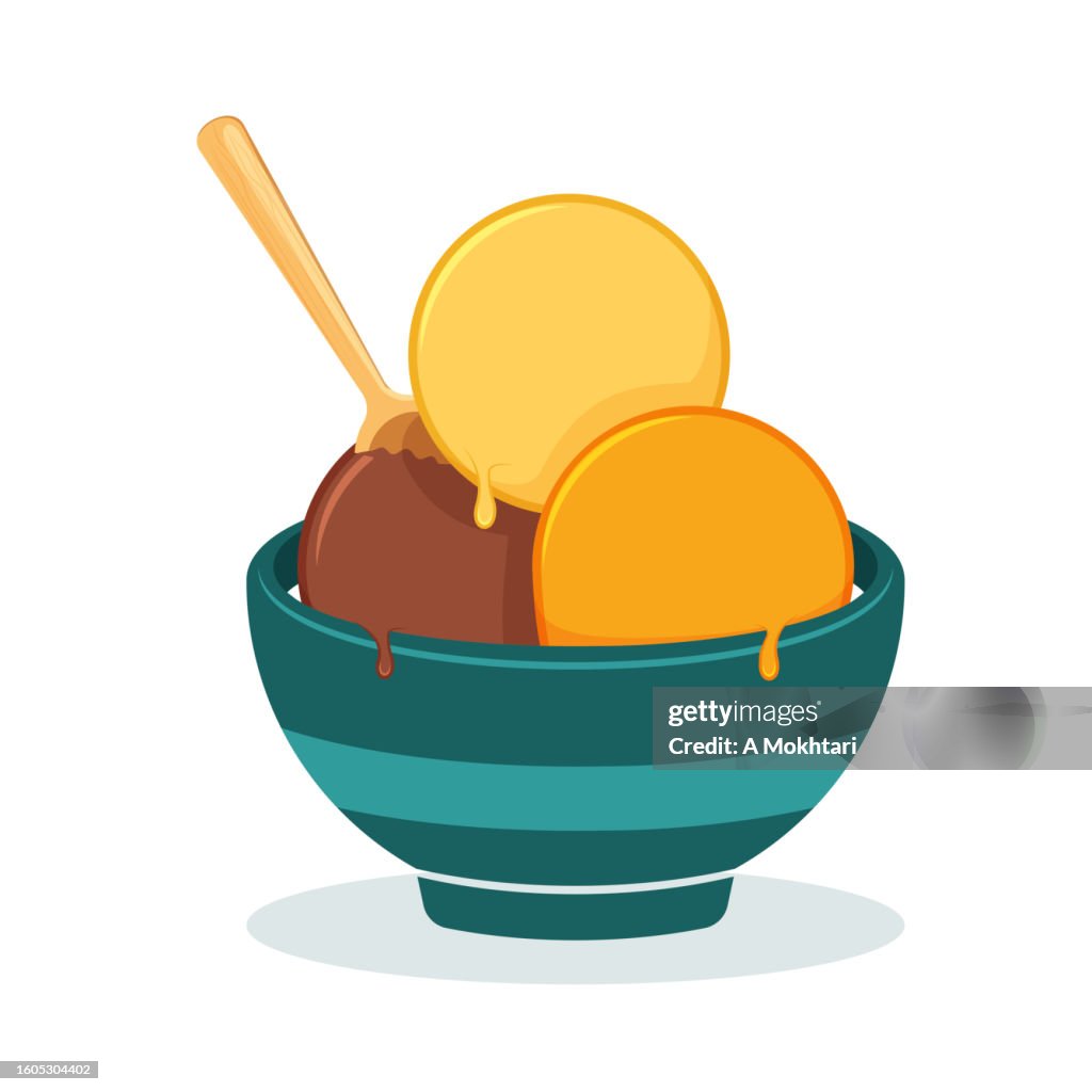 Ice cream bowl icon.