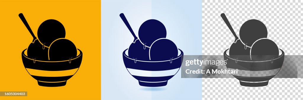 Ice cream bowl icon.