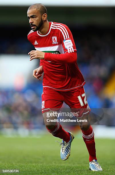 Kieron Dyer of Middlesbrough in action during the npower Championship match between Ipswich Town and Middlesbrough at Portman Road on February 2,...