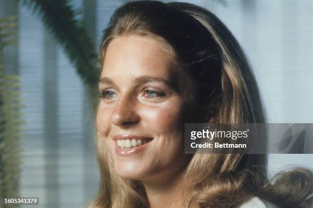 Close-up of 26-year-old American Elizabeth Halaby who is to marry King Hussein of Jordan, May 19th 1978.