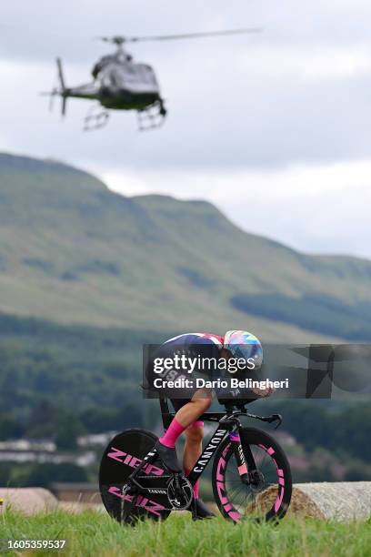 Chloe Dygert of The United States sprints during the Women Elite Individual Time Trial a 36.2km race from Stirling to Stirling at the 96th UCI...