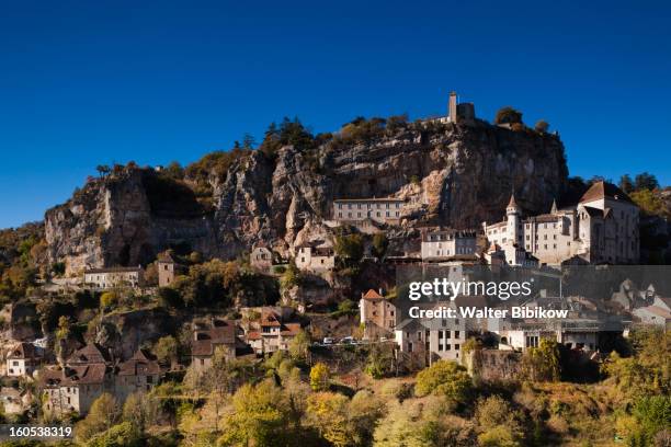 rocamadour, midi-pyrenees, town view - rocamadour stock pictures, royalty-free photos & images