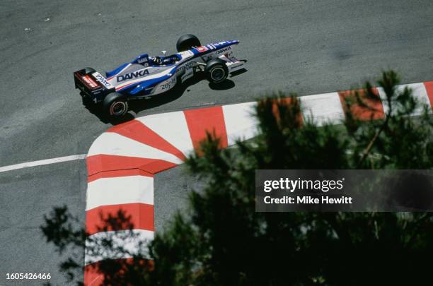 Damon Hill of Great Britain drives the Danka Arrows Yamaha Arrows A18 Yamaha V10 during practice for the Formula One Grand Prix of Monaco on 10th May...