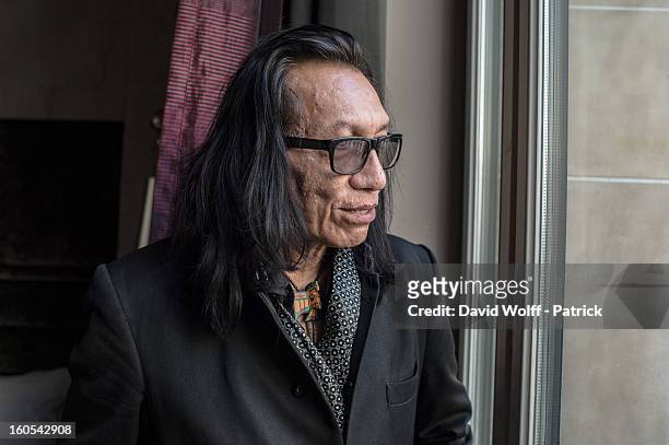 Sixto Rodriguez poses during a portrait session at Banke Hotel on February 2, 2013 in Paris, France.