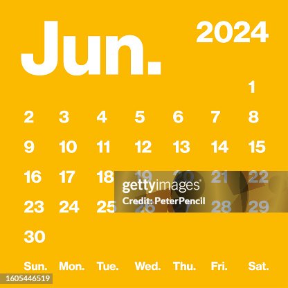 Tuesday In June June 2024 Monthly Calendar Minimalism Style Square Calendar Vector ...