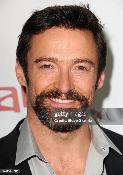 Hugh Jackman arrives at "Escape From Planet Earth" at Mann Chinese 6 on February 2, 2013 in Los Angeles, California.