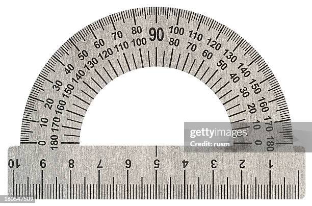 protractor with clipping path on white background - protractor stock pictures, royalty-free photos & images